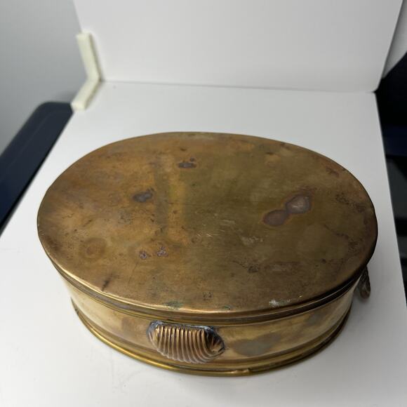 Vintage Midcentury Brass Planters Set of 3 Seashell Handle 5.5" 7" 8" - Picture 10 of 15